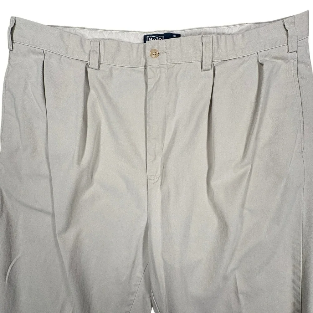 Vintage Polo Ralph Lauren Andrew Pants Mens 42x29.5 Stone Gray Double Pleated